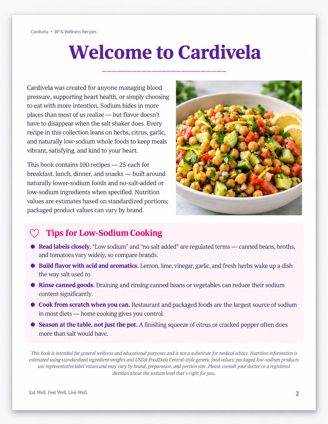 Cardivela nutrition information preview